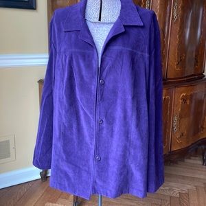 Faux suede 18 W purple jacket by Briggs New York